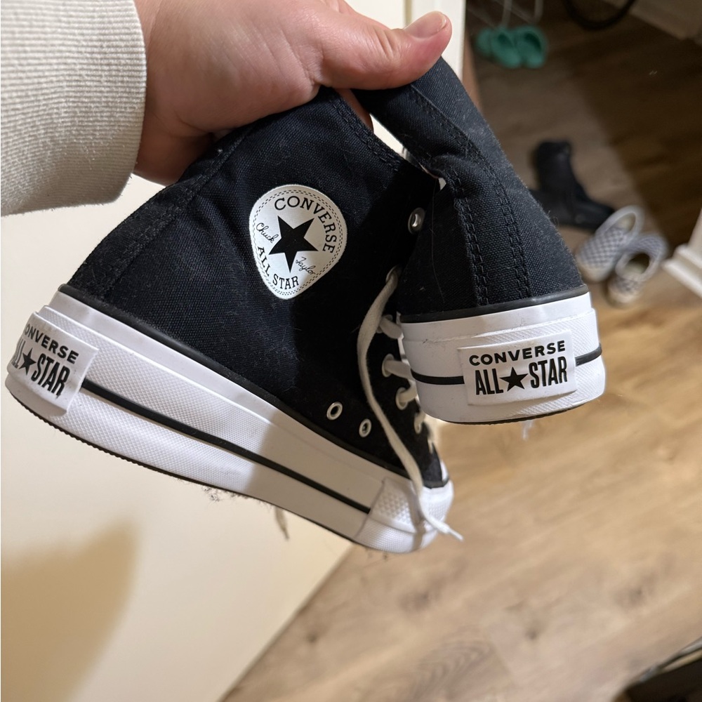 Converse Black and White PLATFORM High-Top Sneakers BRAND NEW - Picture 3 of 6